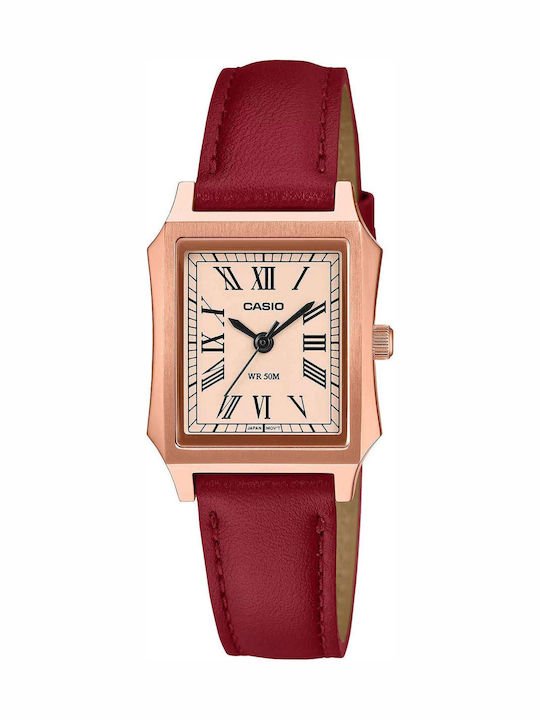 Women's Watch 32mm Battery With Burgundy Leather Strap
