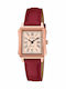 Women's Watch 32mm Battery With Burgundy Leather Strap