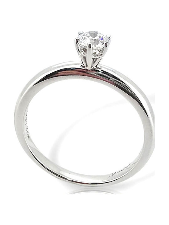Mentzos Einzelner Stein aus Weißgold 18K mit Diamant