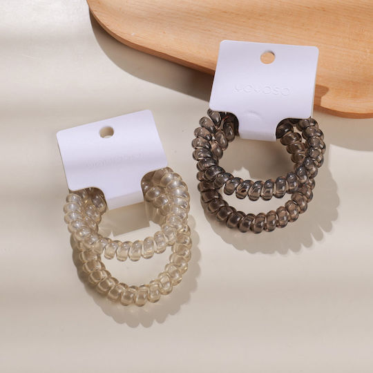 Coil Hair Scrunchies Grey-Brown – 2 Pcs