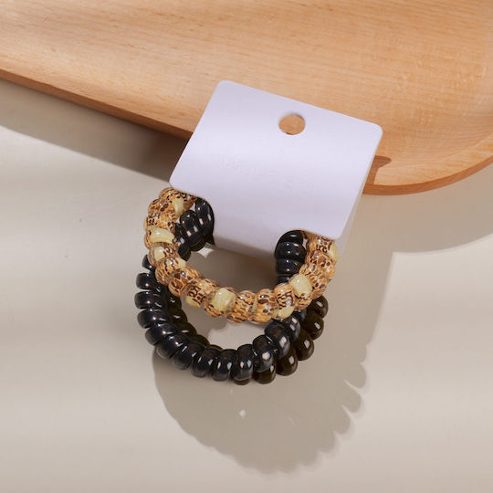 Set Hair Scrunchies Spiral Brown 3 Pieces