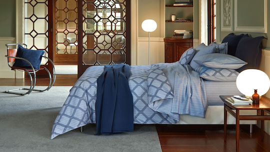 Valeria Home Σετ Παπλωματοθήκη Βαμβακερή 240x220cm Υπέρδιπλη με 2 Μαξιλαροθήκες Midnight