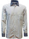 Long Sleeve Cotton Shirt in Regular Fit Striped White