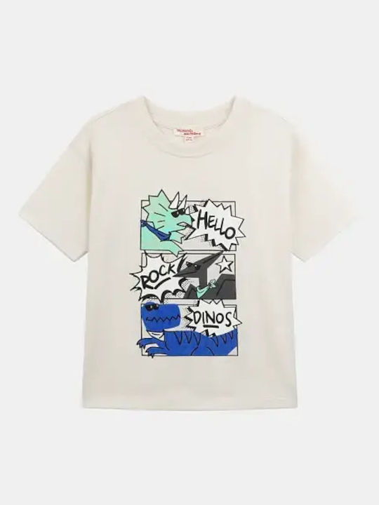 Kinderoberteil Kurzärmelig Weiß Rock Dinos