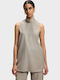 Damen Bluse Ärmellos Hellbeige