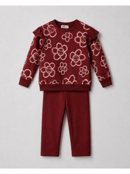 Nek Kids Wear Παιδικό Σετ με Κολάν Μπορντό 2τμχ