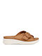 Damen Anatomische Flatforms Braune Sandalen