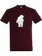 T-shirt Унисекс Asstronaut Showing Ass Funny Space Бордо