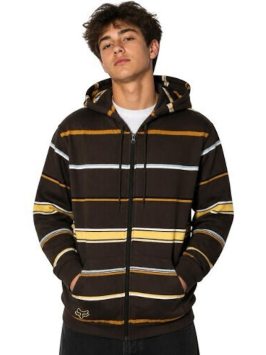 Fox Hooded Cardigan Brown