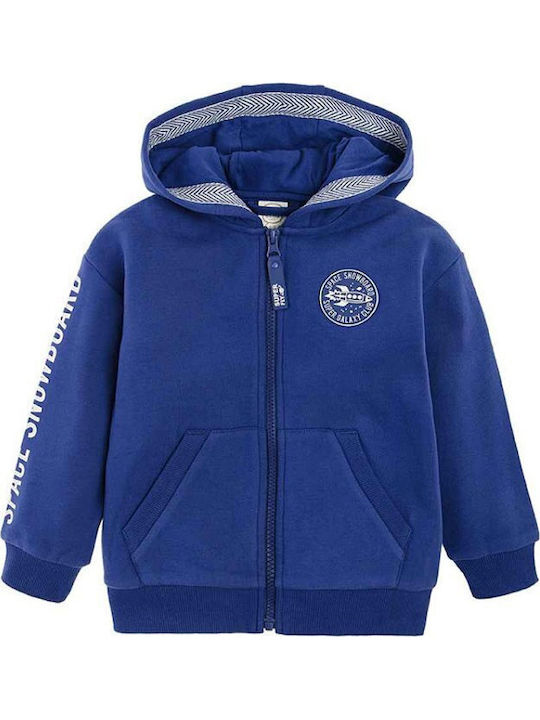 Kinder-Sweatshirt Strickjacke mit Kapuze Blau