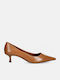 Pointed Toe Heels With Medium Brown Heel