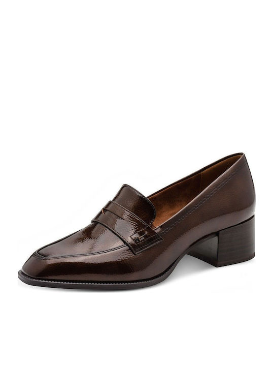 Tamaris Leder Spitze Zehe Pumps mit Braun Absat...