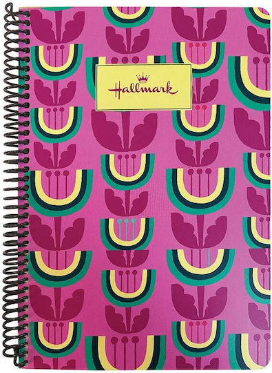 Hallmark Σπιράλ Τετράδιο Ριγέ Β5 70 Φύλλων 2 Θεμάτων Tulip Ass