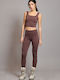 Training Damen-Set mit Leggings Braun