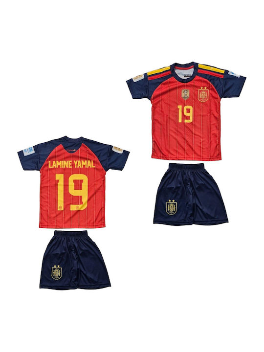 Set de Fotbal pentru Copii Yamal al Echipei Naționale a Spaniei Mundial 2026 Roșu Noile Două Stele Balón De Oro Unisex Copii Ab188