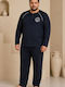 Rimoli Plus Size Winter Men's Pyjamas Blue Black