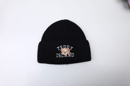Beanie Unisex Σκούφος Πλεκτός σε Μαύρο χρώμα