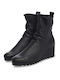 Larazo Leder Stiefeletten Damen Schwarz