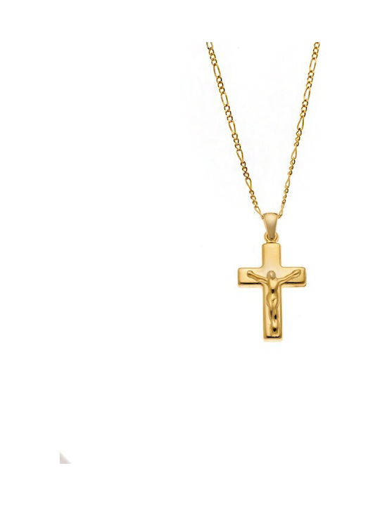Senza Women's Cross with Crucified from Gold Pl...