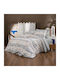 Set Huse Pentru Pilote Bumbac Satinat 200x220cm Dublu Cu 2 Fețe De Pernă & 1 Cearșaf