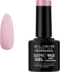 Elixir Semigel Полутраен Лак за Нокти 962 Розов...