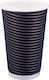 Tefaco Pahar de Unică Folosință din Hârtie Negru 480ml 25buc