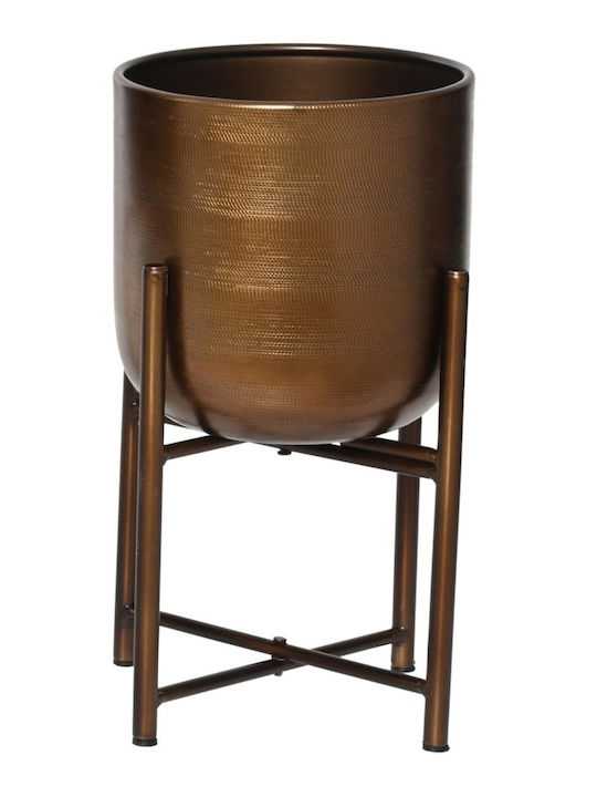 Decoris Pflanzentöpfe Metall Bronze mit Gestell