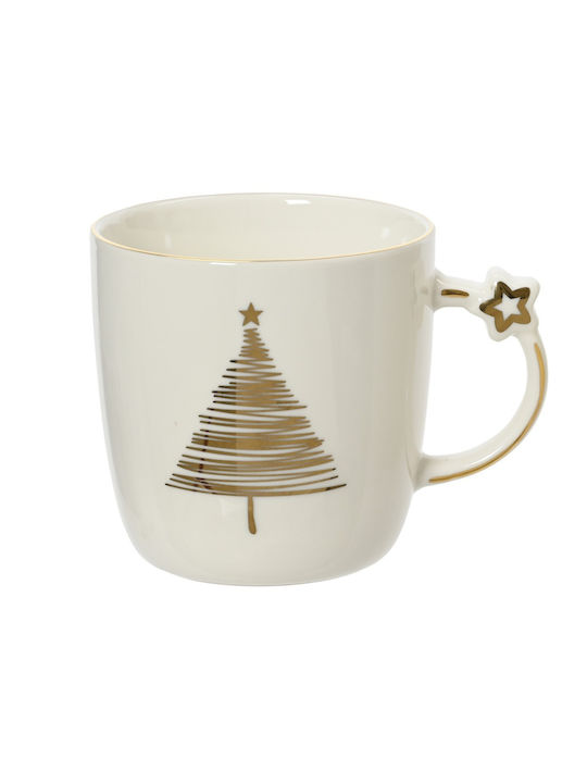 Decoris Christmas Mug Porcelain Stars 360ml