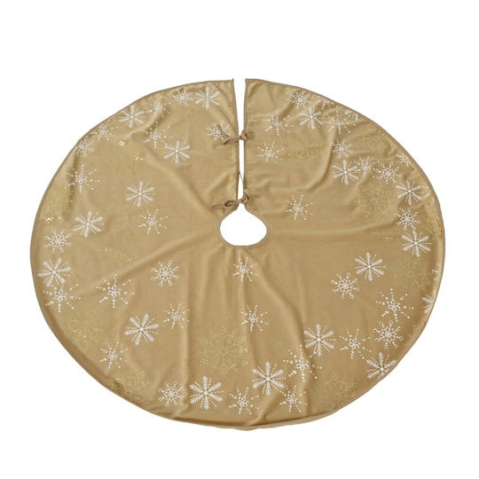 Christmas Tree Skirt Made of Gold Polyester Diameter 100cm