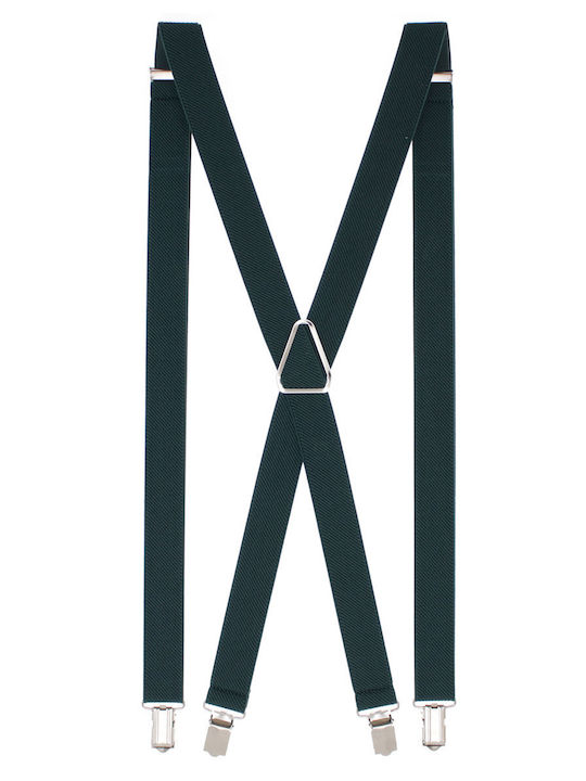 Unisex Adult Suspenders Buticcochet Made Elastic Synthetic Material 25 Mm Green Br516