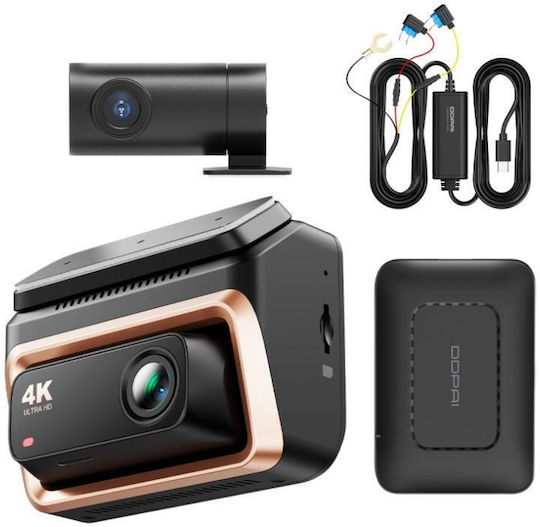 DDPAI Z60 Pro Set Cameră DVR Auto 4K cu Ecran 3" Bluetooth, Wi-Fi, GPS și Cameră Oglindă Spate