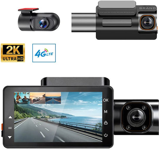 iSEN K5000 Set Cameră DVR Auto 1440P cu Ecran 3" Wi-Fi, GPS și Cameră Oglindă Spate