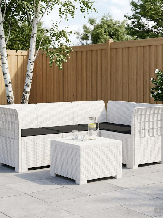 Ecksofa für den Außenbereich Rattan mit Kissen