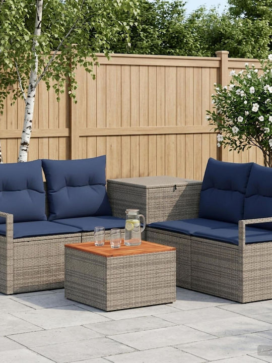 Set Cameră De Zi Exterior 6 Piese Vidaxl Cu Perne