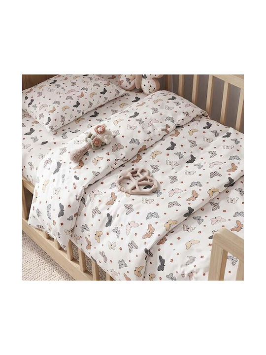 MayHome Single Cotton Sheets Set with Elastic Band Beige 100x200cm
