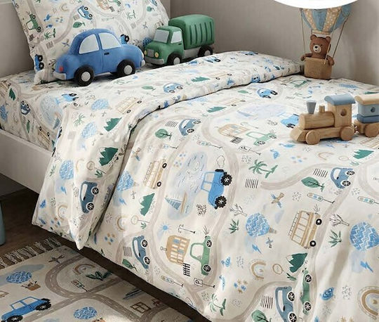 MayHome Σετ Σεντόνια Μονά Βαμβακερά Μπεζ 160x240cm