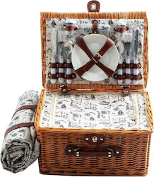 Set coș de picnic Myria My4480 bambus 21 accesorii maro