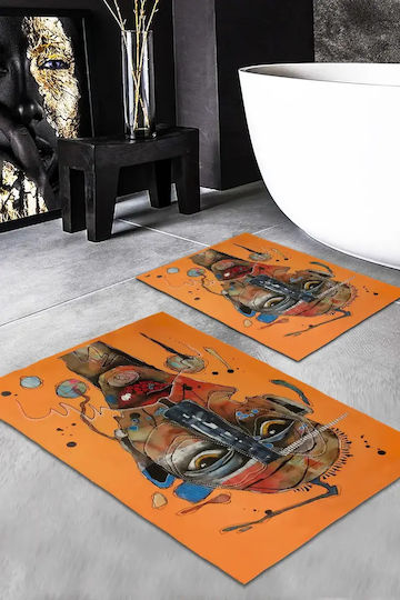 SteweHome Non-Slip Set Bath Mats STE-003512-P3512 Abstract 60x100cm 2 Pieces