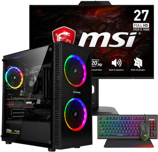 Vengeance UrbanLane-V5 Desktop PC Ryzen 5-5500 16GB DDR4 512GB SSD Radeon RX 6500 XT No OS and MSI PRO MP272PMG Monitor