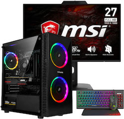 Vengeance Street Patrol-V7 Desktop PC (Ryzen 7-5700X/32GB DDR4/1TB SSD/Radeon RX 6500 XT/No OS) and MSI PRO MP272PMG Monitor
