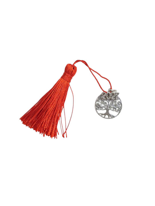 Kalliopi Silver Handmade Hanging New Year's Lucky Charm Little Silver Tree 2027 3x3cm