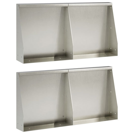 Support Wall 4 Pieces 40 X 12 X 40 Cm Made Of Stainless Steel Silver 3449062 Silver