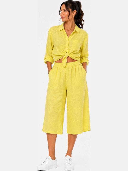 Liva Fashion Damen Zip-Culottes mit Gummiband i...