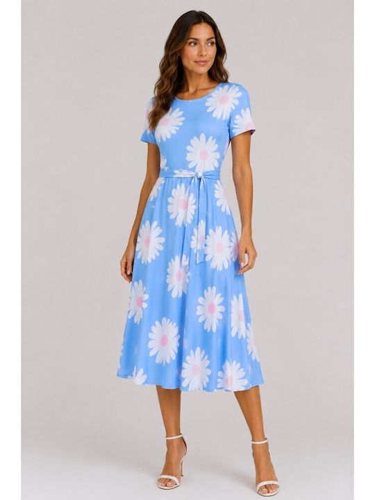 Sommer Midi Hemdkleid Hellblau Ciel
