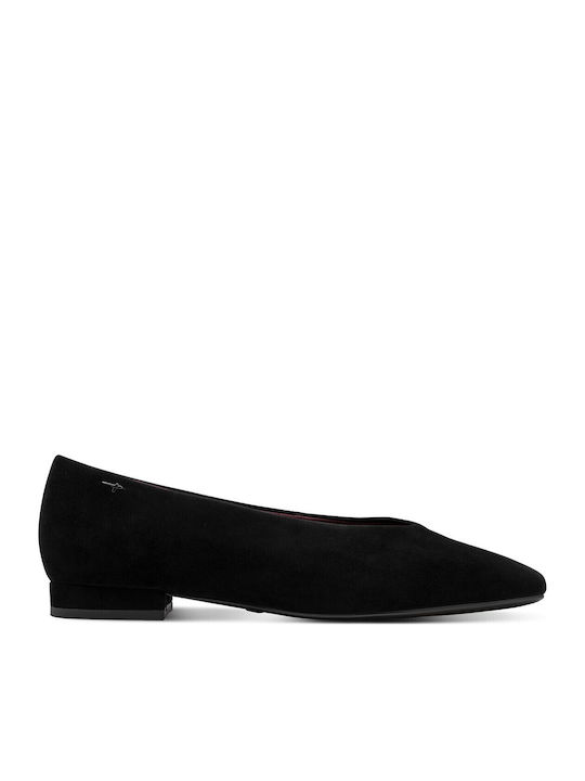 Tamaris Leather Women's Ballerina Shoes In Black Color