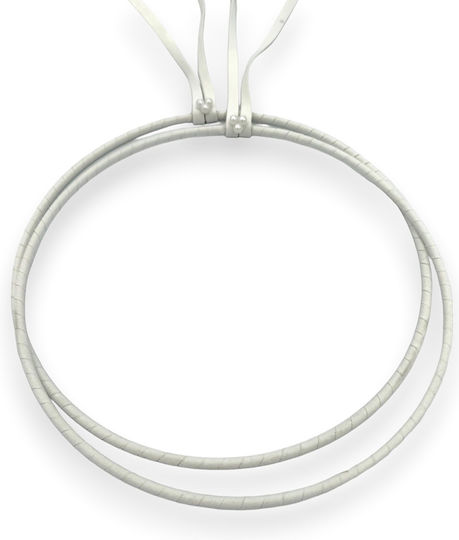 White Wreath Leather Details Pearls St399 Riniotis Rin-st399