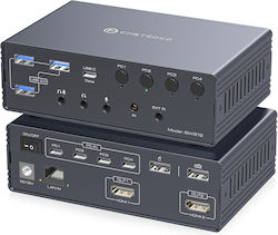 Διακόπτης Kvm Usb-c Thunderbolt 4k 120hz 4 Υπολογιστές 2 Οθόνες Διακόπτης Kvm Usb-c Thunderbolt 4k 120hz 4 Υπολογιστές 2 Οθόνες
