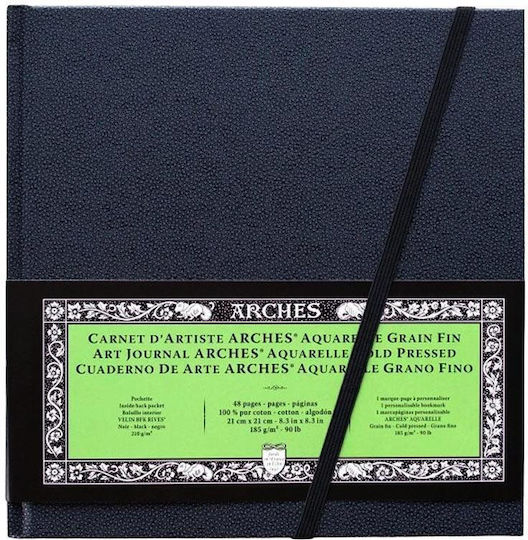 Arches Watercolour Pad Art Journal Cold Pressed Fine Grain 185gr 21x21 Cm 24 Sheets