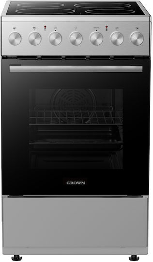 Crown Печка 53lt с Керамични Плотове Ш50см. Inox
