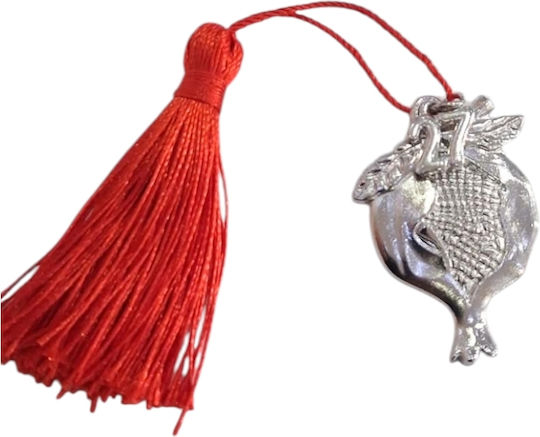 Handmade Lucky Charm 2027 Large Silver Pomegranate Tassel 3x4cm 2027-gf3025